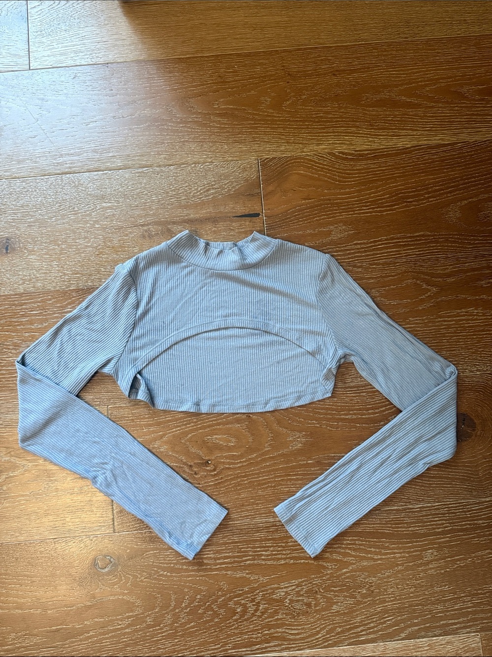 alo Ribbed Cropped Long-Sleeve Top